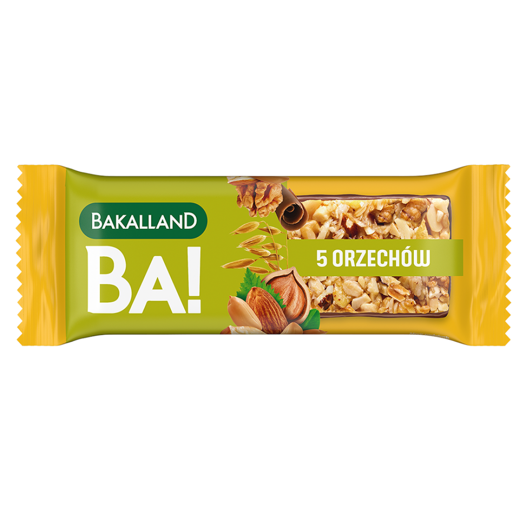 Bakalland BA! Baton zbożowy 5 orzechów 40 g